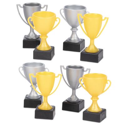 Accoutrements Archie McPhee Adorable and Funny Itty Bitty Trophies: You are The Wee Winner - 1-1/4" Soft Vinyl Awards in Gold and Silver (Set of 8)