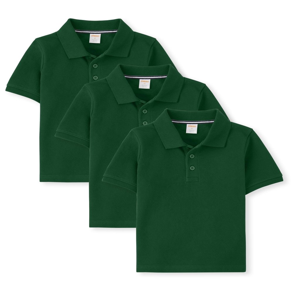 Gymboree,Boys,and Toddler Short Sleeve Polo Shirt,Green 3-Pack,6