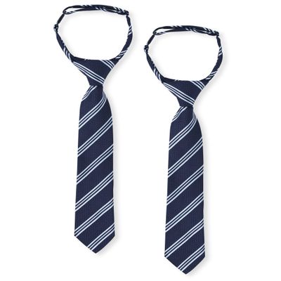 Gymboree,Boys,and Toddler Pre-Tied Adjustable Necktie,Navy Stripe 2-Pack,2T-5T