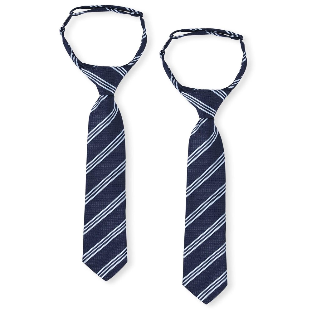 Gymboree,Boys,and Toddler Pre-Tied Adjustable Necktie,Navy Stripe 2-Pack,2T-5T