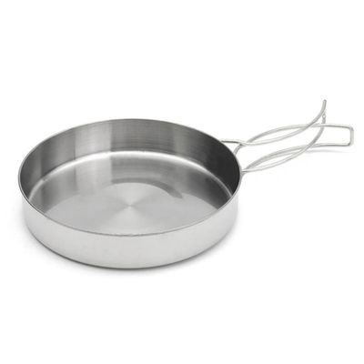 Yardwe 8pcs Camping Cookware Kit Portable Handles Stainless Steel Pans for Hiking Backpacking and Outdoor Cooking