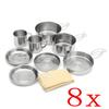 Yardwe 8pcs Camping Cookware Kit Portable Handles Stainless Steel Pans for Hiking Backpacking and Outdoor Cooking view 2