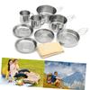 Yardwe 8pcs Camping Cookware Kit Portable Handles Stainless Steel Pans for Hiking Backpacking and Outdoor Cooking view 4