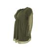 Women's V Neck Long Sleeve A-Line Midi Length Wedding Guest Dress Loose Summer Casual Flowy Swing Party Mesh Dresses Army Green view 3