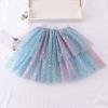 Baby Girl's Tutu Skirt Layered Tulle Princess Ballet Dress Baby Girl Fluffy Tulle Skirts Solid (Light Blue, 4-5 Years) view 2
