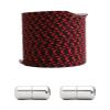NineFit Basics Color Block Elastic Laces Without Ties Shoelaces For Sneakers No Tie Shoe Laces Kids Adult Flat Shoe Lace Shoestring (Color : Black Red point) view 1