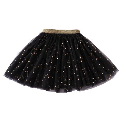 Baby Girl's Tutu Skirt Layered Tulle Princess Ballet Dress Baby Girl Fluffy Tulle Skirts Solid Color (Black, 4-5 Years)