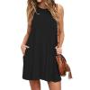 NineFit Basics Overstock Outlet Womens Casual Summer Dress 2024 Vacation Trendy Swing Beach Dress Flowy Midi Dress Loose Sleeveless Crew Neck Sundress Black, Medium view 3
