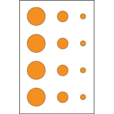 24 Pk, Sarasota Co. (Fl) Sheriff's Office Circle Training Target Features Pattern of 5", 3", & 1. 5" Training Circles Size: 23" X 35" Black and Orange