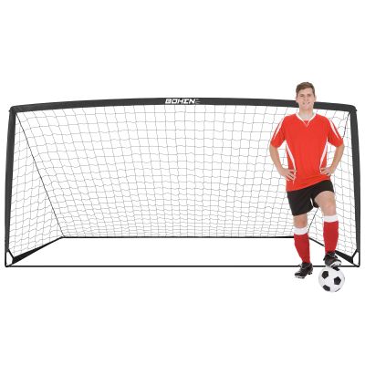 BOHEN 11x5.5FT/9x5FT/6x4FT Portable Metal Soccer Goal for Backyard with Carry Bag - Fun for Outdoor Indoor Training Games for Kids Adult, for Easy Storage and Transportation (11x5.5FT, 1 Piece, Black)
