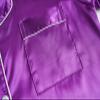 Hupohoi Unisex Girls Boys Kids Pajama Sets Button Down Satin Sleepwear Nighty 3PCS Silky Lounge Sets Nightwear Short Sleeve Long Pants, 3pcs-Bright Purple, 8 view 4