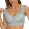 Sales Today Clearance Prime only Plus Size Bras for Women Bra for Women No Wire Buckle High Support Daily Bras Full Coverage Comfortable Convenient Lace Everyday Bra Gray L view 1