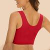 Bras for Women Plus Size Bra for Women No Wire Buckle High Support Daily Bras Full Coverage Comfortable Convenient Lace Everyday Bra Red XL view 4