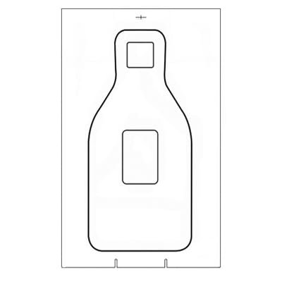 12 Pk, FBI Qit-03 Cardboard Center Mass Target Slots Cut in Bottom & Hole at Top for Target Systems Black On White 19" X 31"