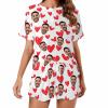 Artsadd Custom Christmas Pajamas Set With Photo Women Personalized Face Sleepwear Pjs Funny Xmas Holiday Lounge Set Gift(Heart-White,S) view 1