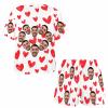 Artsadd Custom Christmas Pajamas Set With Photo Women Personalized Face Sleepwear Pjs Funny Xmas Holiday Lounge Set Gift(Heart-White,S) view 3