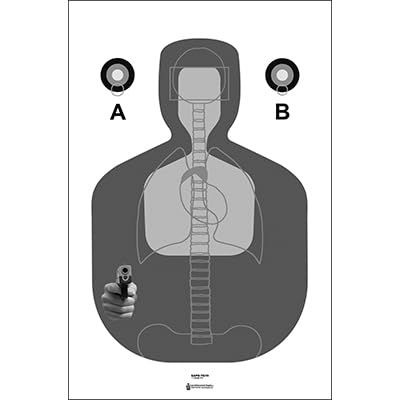 100 Pk, San Antonio (Tx) Pd Tq19 Qualification Target Shaded Anatomy Lines Cannot Be Seen at 7 Yards/More Size: 23" X 35" Black & Gray