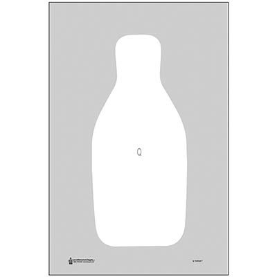 24 Pk, Standard FBI/DEA Q Target On Bright White Paper Gray Size: 22 1/2" X 34 1/2"