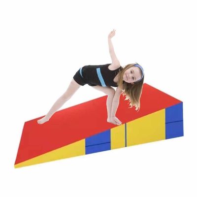 LXHELIVERY Gymnastics Mat Incline Mat Tumbling Mats Gymnastics Cheese Wedge Incline Mat for Indoor Yoga, Gym Fitness Tumbling Skill Shape Mat (Color : Red, Size : 120x60x35cm)