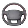 LIANFMX Hand-Stitched Black Leather Car Steering Wheel Covers, for Citroen C4L C4 view 1
