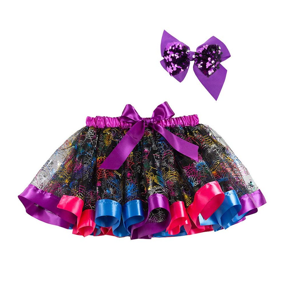 AIMAOMI Baby Infant Girls Fluffy Soft Tutu Skirt and Headband Suit Baby Tutu Girls Cotton Skirts Hairpin (Multicolor, 2-4 Years)