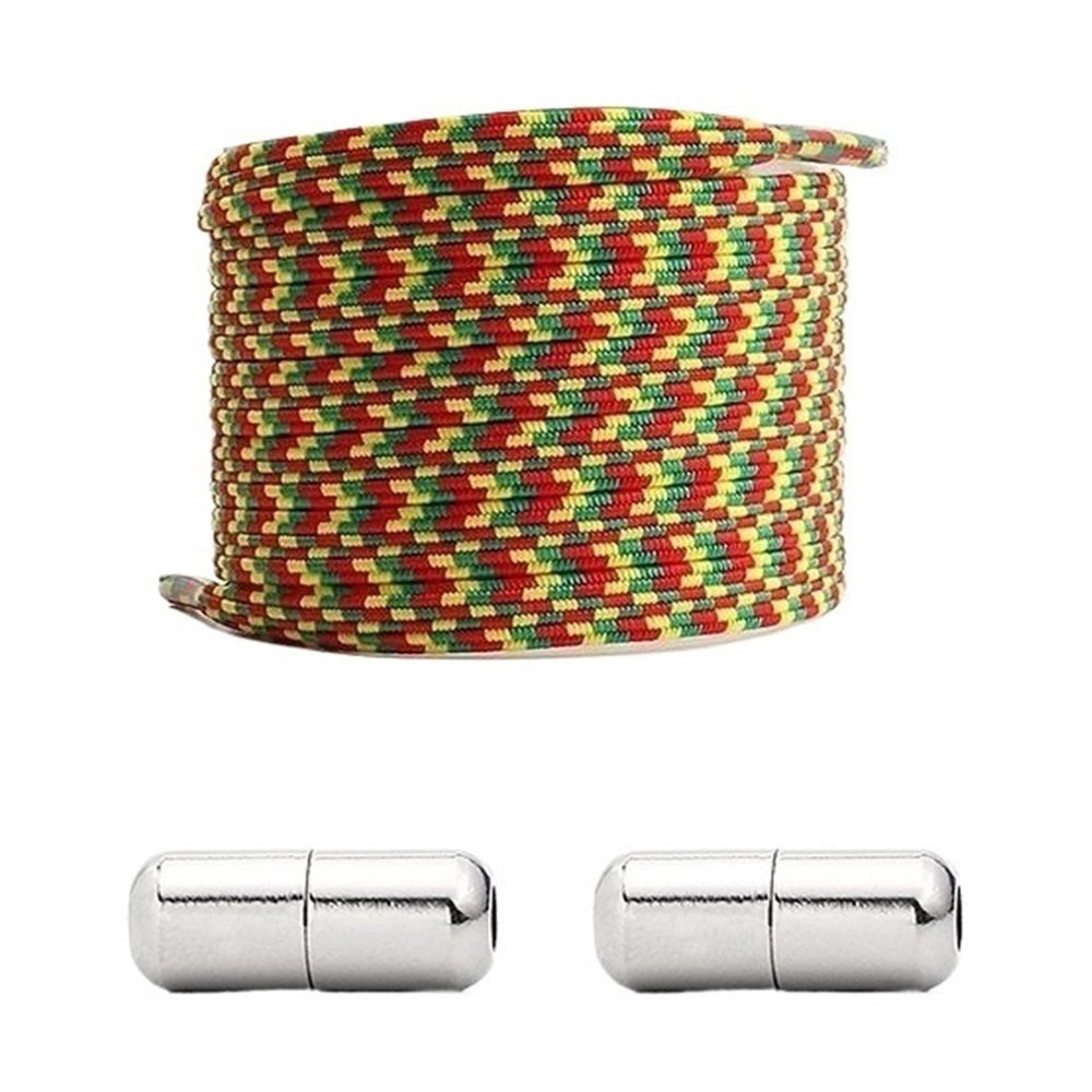 Color Block Elastic Laces Without Ties Shoelaces For Sneakers No Tie Shoe Laces Kids Adult Flat Shoe Lace Shoestring (Color : Red Yellow Green)