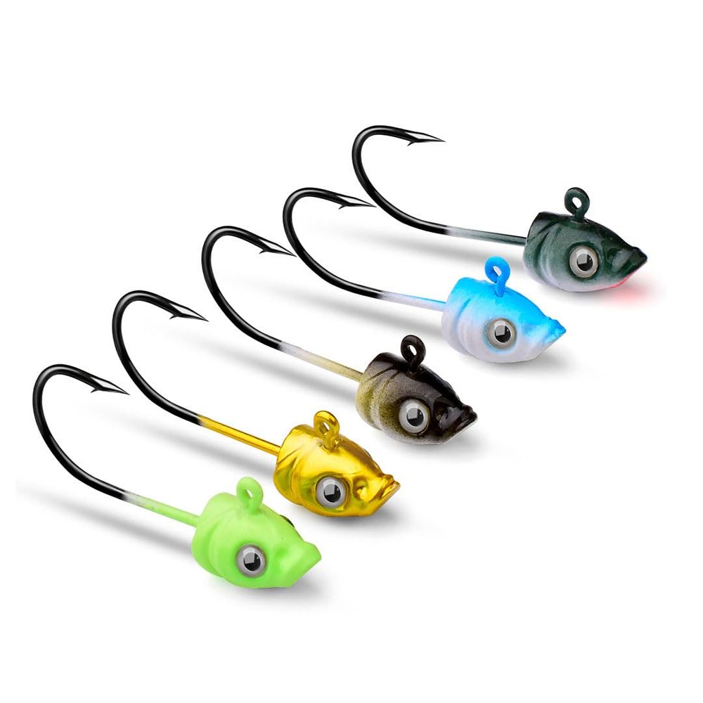 Cuoyuqie 25pcs Jig Head Hooks Bass Rig Crappie Lures Saltwater Head 3/16oz