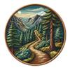 Hiking Trails Hiker Patch 3" Iron-on Sublimated Applique for Clothing Vest, Nature Badge, Plants Wildlife, Sew-on Decorative Craft, Wild Animal Forest National Park Camping Fishing Mountain S3 view 1