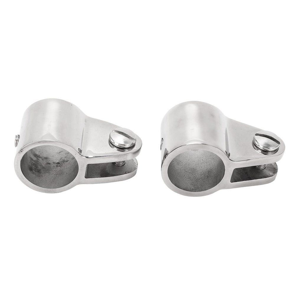 2PCS Bimini Top Jaw Slides, 16 Stainless Steel Removable Hinged Jaw Slides, Hardware Jaw Slide Clamp Bimini Top Hinged Slide Fitting Hardware Marine Boat Yacht Tube Rail Accessories for Boat Bimini
