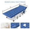 GETOVIN Camping Cot with Comfortable Mattress 2 Pack Blue and Purple Cots for Sleeping Camping Bed Folding Cot Guest Bed Easy to Setup Sturdy with Carry Bag for Indoor Outdoor view 2