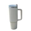 Personalized 40oz Dog Tumbler Engraved with Handle & Straw, Custom Engraved Dog Tumbler, Not Stanley Brand Quencher, Dog Cup, Pet Tumbler (Cream) view 1