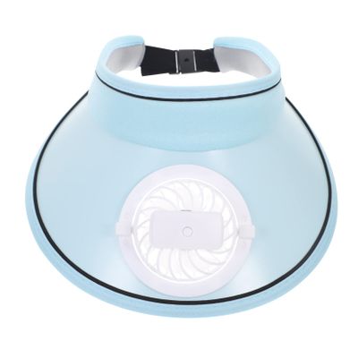 Parliky USB Fan Sun Hat Wide Brim Uv Visor Rechargeable Fan for Outdoor Activities Beach Trips Travel Comfortable Sun Shade Hat Sky-Blue