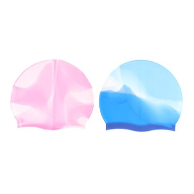 KOMBIUDA 2pcs Swim Caps for Men and Women -Skid Design Lightweight and Flexible for Hair Comfortable and Stylish Swimming Accessory