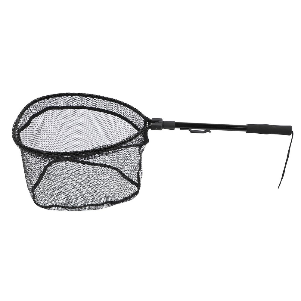 Floating Fishing Net, Foldable Fishing Net Collapsible Nets for Safe Catch Release Compact Foldable for Easy Transportation Storage (Black
