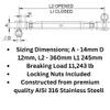 Smart Choice Marine Closed Body Turnbuckle Rigging Screw 316 Marine Stainless Steel Choose Size and Quantity (M12 12mm (1/2"), 50-Pack) view 4