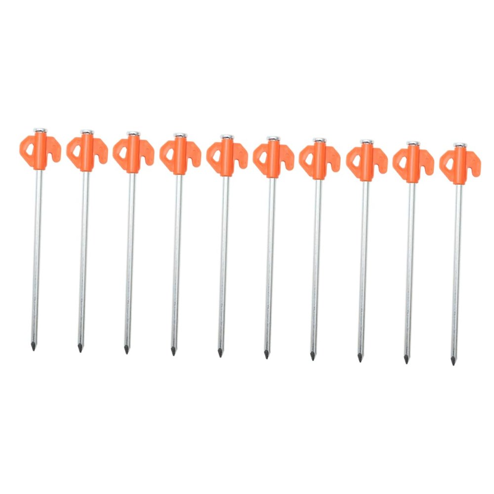 Parliky 10pcs Drillable Tent Stakes Windproof Ground Nails for Camping Safety Anchors