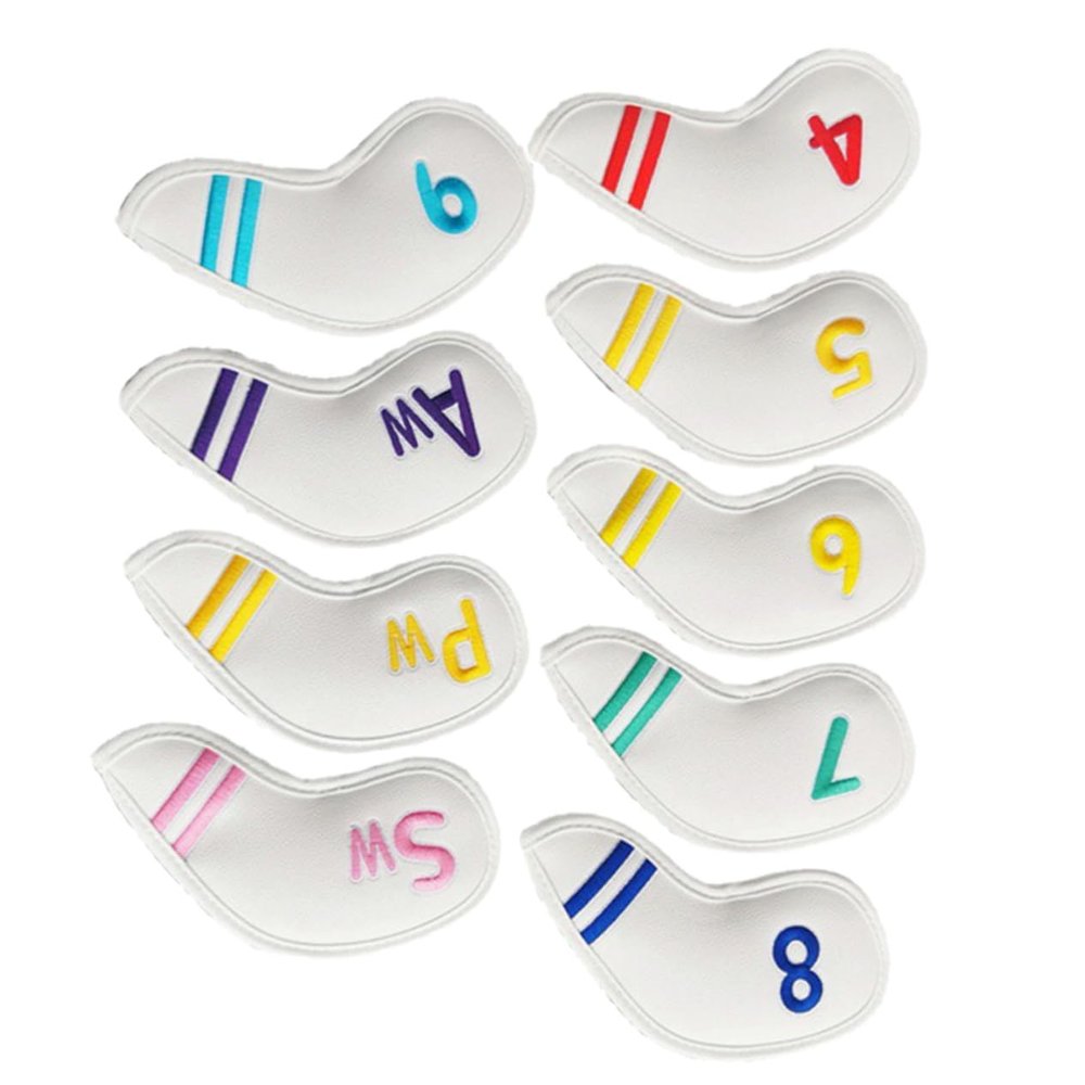 Anneome 9pcs Golf Club Covers Durable Wear-Resistant Putter Elastic Design for Scratch Multi-Color for Men and Women