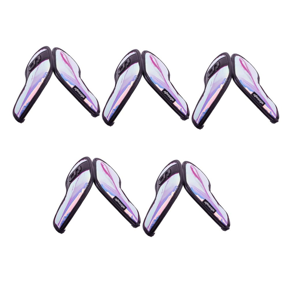 Anneome 10pcs Golf Club Covers TPU Putter and Driver Headcovers Breathable and Elastic Protection for Iron Clubs Lightweight and Design Gradient Black Edging