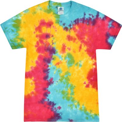 Colortone 100% Cotton Tie Dye T-Shirt for Kids 14-16, Large, Multi Rainbow
