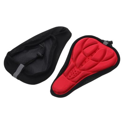 Parliky 2pcs Sponge Padded Bike Seat Covers Comfortable Saddle Cushions for Rides Skid HIPS for Mountain and City Black Red