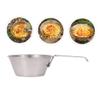 KOMBIUDA Camping Bowl with Foldable Handle Stainless Steel Food Bowl for Outdoor Activities Picnics and Barbecues Durable and Practical Cookware view 2