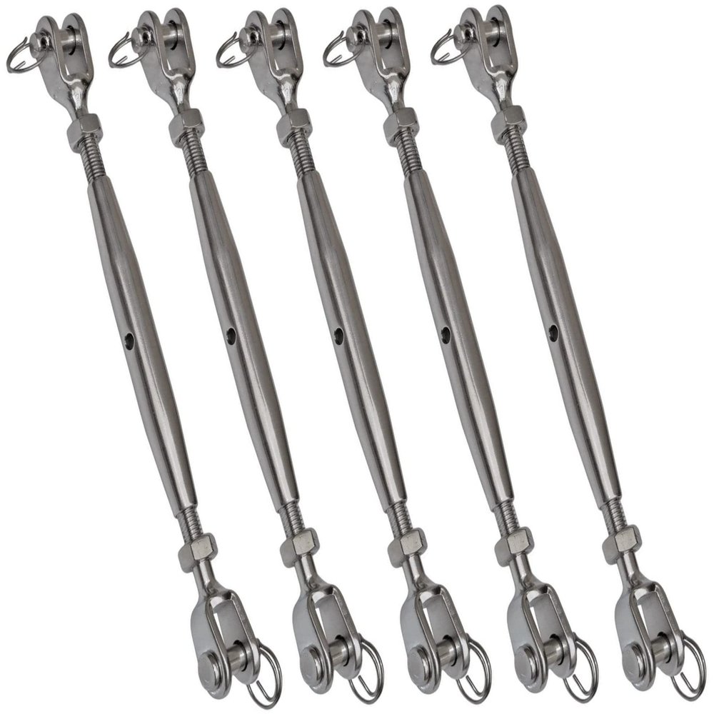 Smart Choice Marine Closed Body Turnbuckle Rigging Screw 316 Marine Stainless Steel Choose Size and Quantity (M6 6mm (1/4"), 05-Pack)
