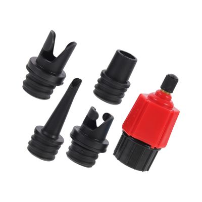 KOMBIUDA 5pcs Boat Air Valve Adapters Portable Pump Connectors for Inflatable Kayaks and Rubber Boats Durable Design Red Color Multi-Function Use