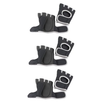 Kisangel 3pairs Half Finger Gym Gloves for Women Men Exercise Gloves Non-Slip Weightlifting Mittens XL