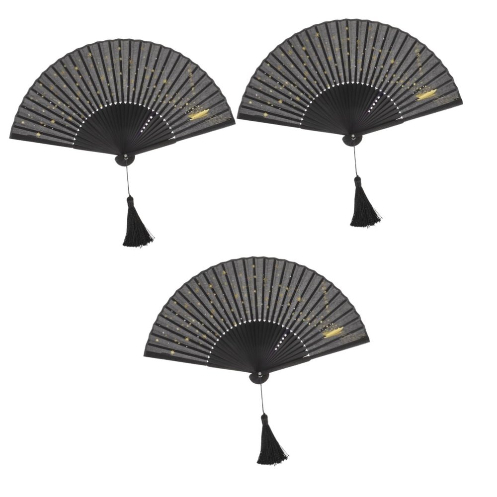 PRETYZOOM 3pcs Folding Hand Fan Elegant Chinese Style Design for Dance Weddings Festivals and Photography Portable and Crafted Manual Fan