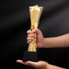 XSCQ Pentagram Trophy Athlete's Championship Trophy Winner's Award Ideal for Film Festival Awards, Tennis and Basketball Leagues, Children's Sports Prizes, 28*8cm, Gold view 2