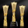 XSCQ Pentagram Trophy Athlete's Championship Trophy Winner's Award Ideal for Film Festival Awards, Tennis and Basketball Leagues, Children's Sports Prizes, 28*8cm, Gold view 3