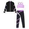 Loyan Girls' 3 Piece Gymnastics Sports Workout Athletic Leggings with Tank Tops Fitness Outfits Sets Tracksuit Lavender 8 Years view 3
