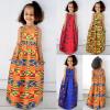 16Y Strap Outfits Kids Girls Ankara Dresses Traditional Dashiki Dress Princess Backless (Orange #2, 3-4 Years) view 2