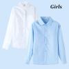 Dress Shirts for Girls Boys Button Down Shirt Long Sleeve Chlid Teens Formal Shirts Blouse Toddler (Blue, 5-6 Years) view 3